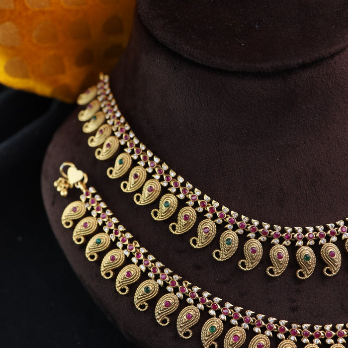 Antique gold  traditional payal 443395