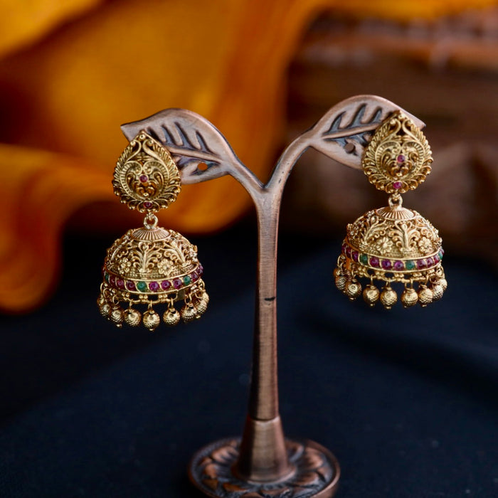 Antique temple jumka earrings 124665