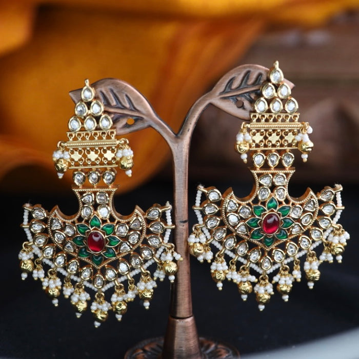 Trendy kundan flat earrings 124668