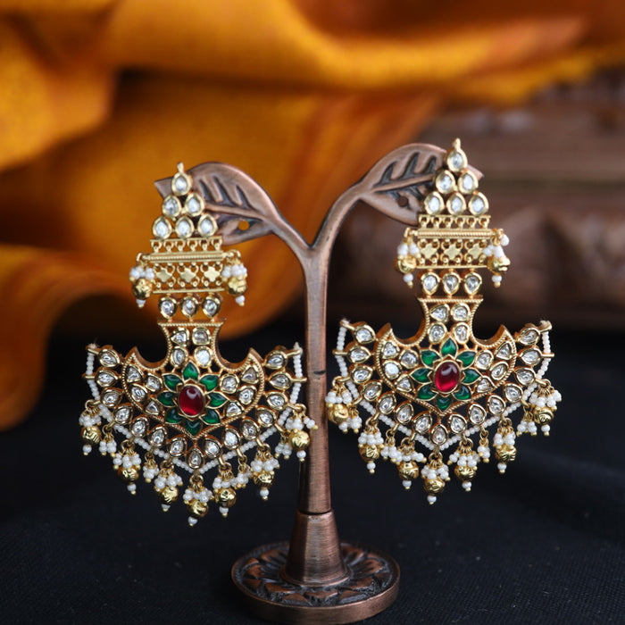 Trendy kundan flat earrings 124668