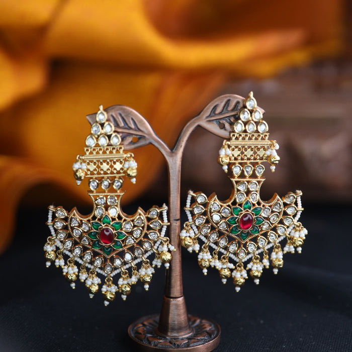 Trendy kundan flat earrings 124668