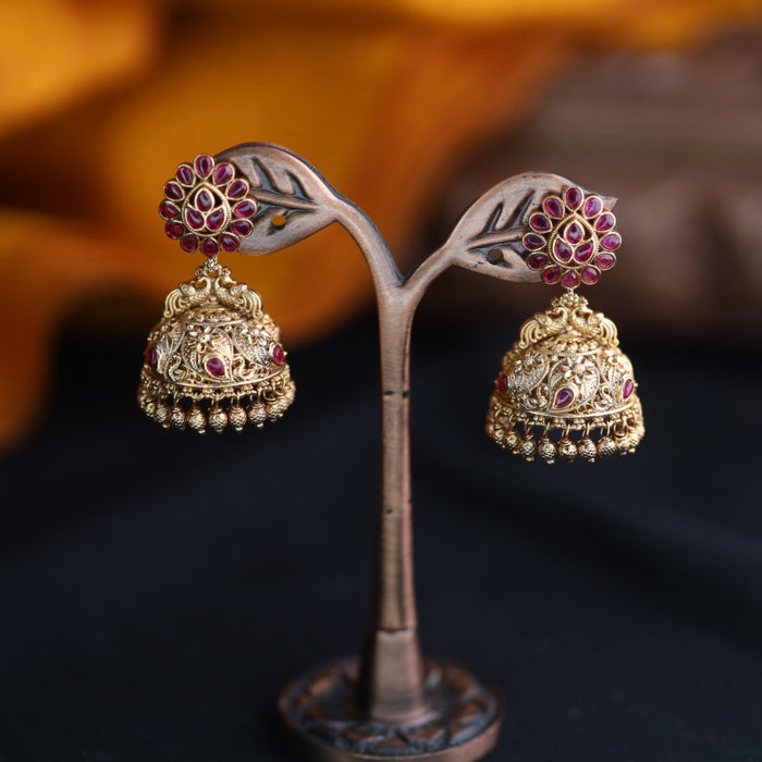 Antique temple jumka earrings 124672