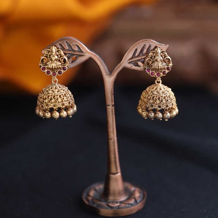 Antique ruby and pearl jumka earrings 124680