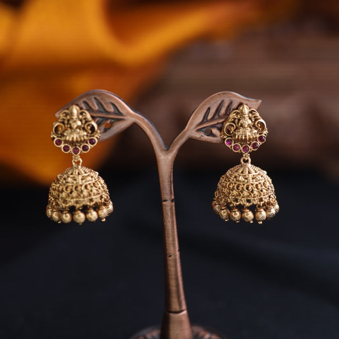 Antique ruby and pearl jumka earrings 124680