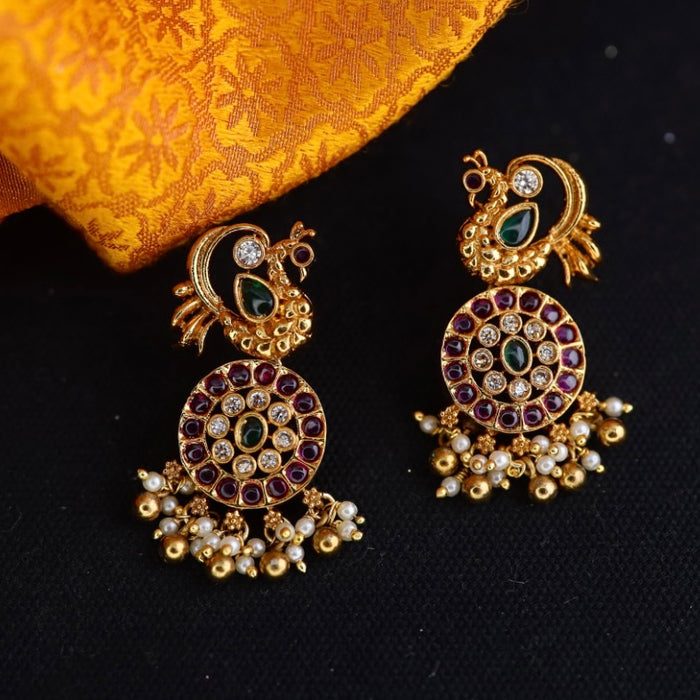 Antique ruby and pearl flat earrings 124677