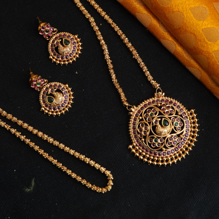 Antique long pendant chain with earrings 144884