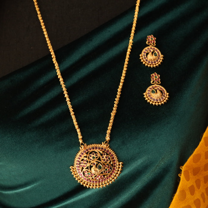 Antique long pendant chain with earrings 144884