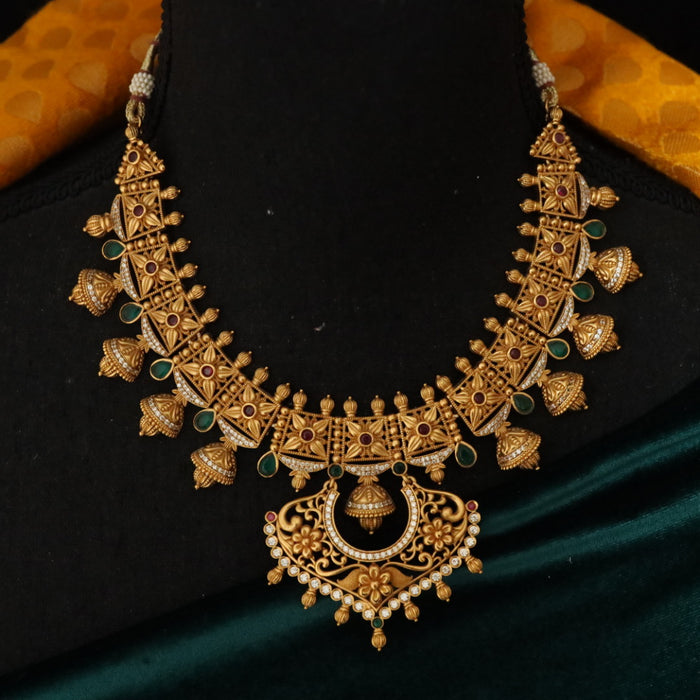 Antique short necklace with earrings 144876