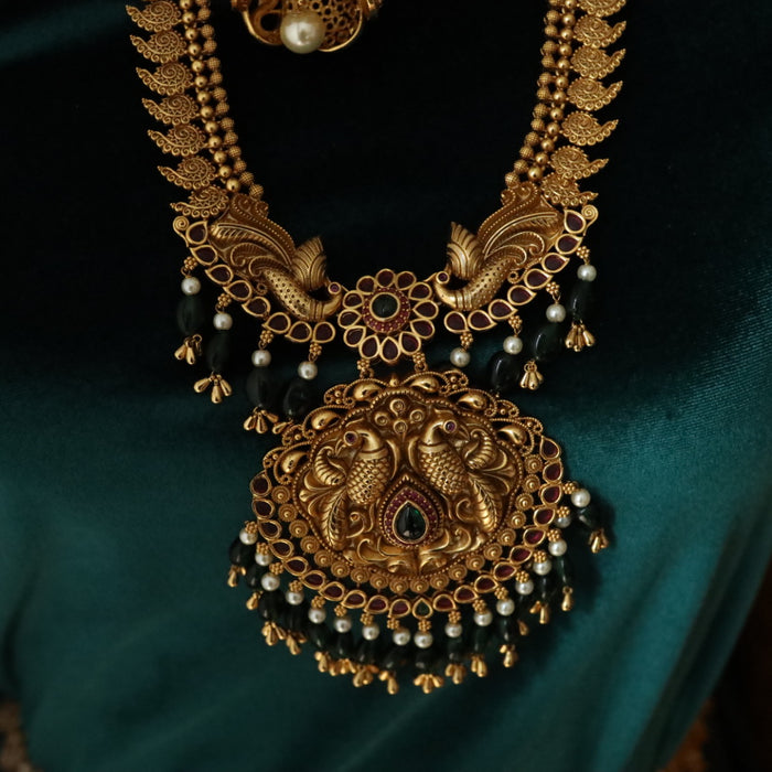 Antique long necklace with earrings 144875