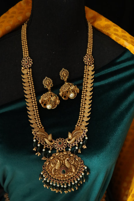 Antique long necklace with earrings 144875