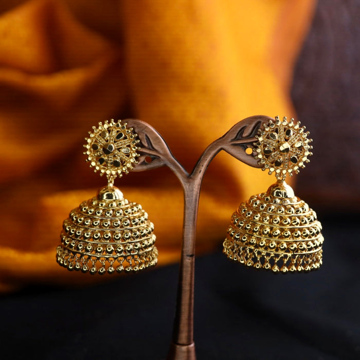 Heritage gold plated jumka earrings 124656