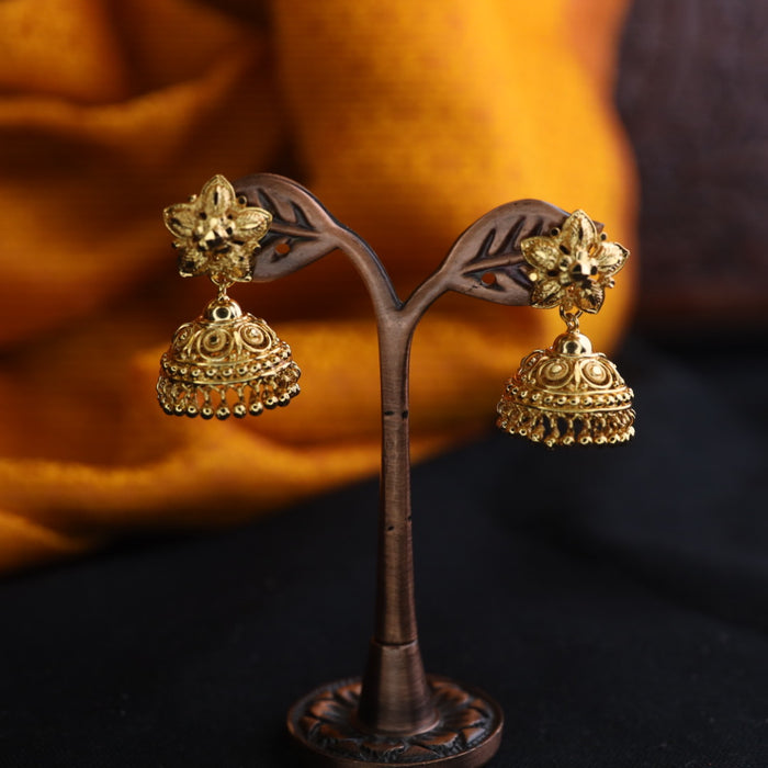 Heritage gold plated jumka earrings 124655