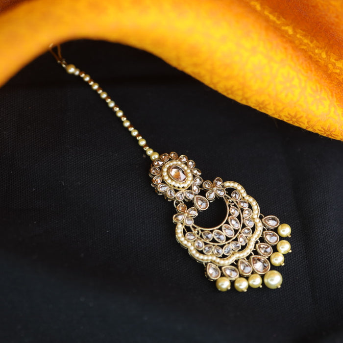 Trendy stone and pearl maang tikka 144363