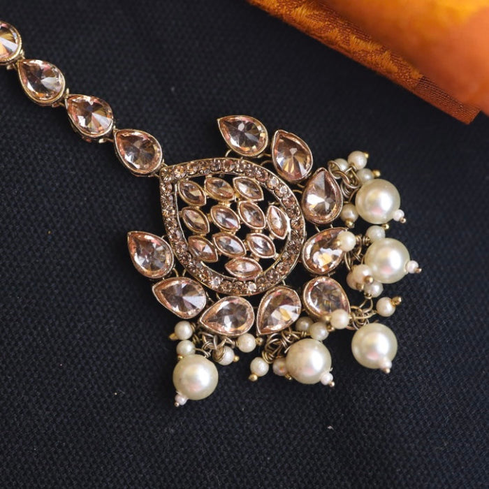 Trendy stone and pearl maang tikka 1121976