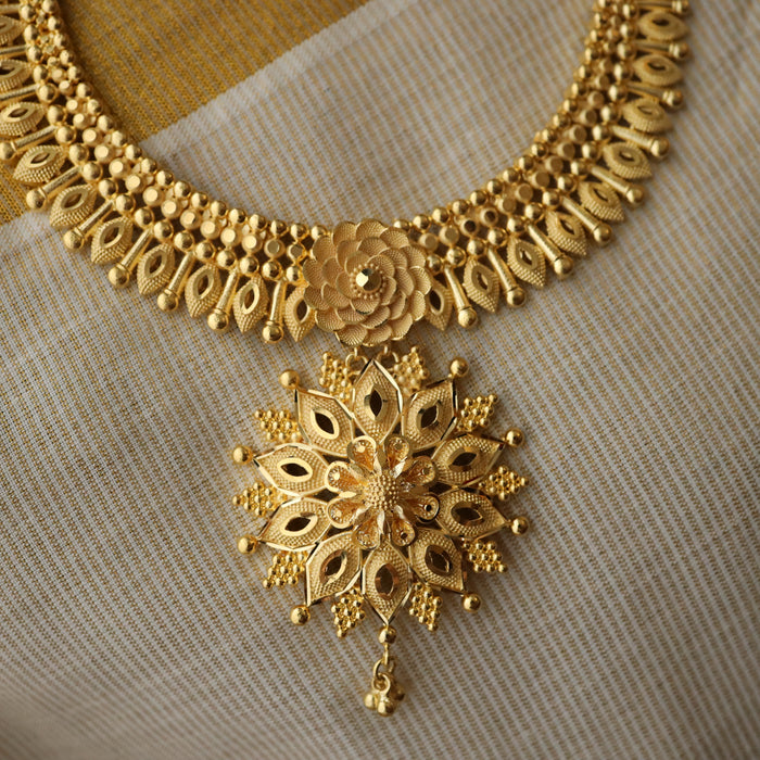 Dubai design Heritage gold long necklace and earrings DU001