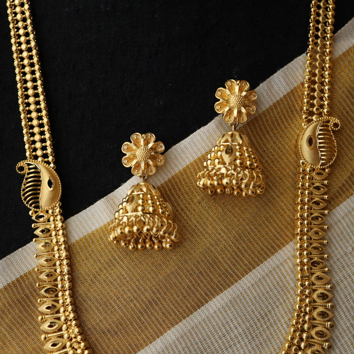 Dubai design Heritage gold long necklace and earrings DU001