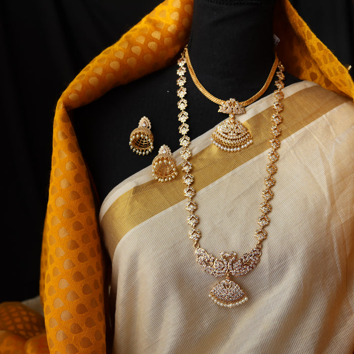 Heritage gold plated short necklace with earrings 13455