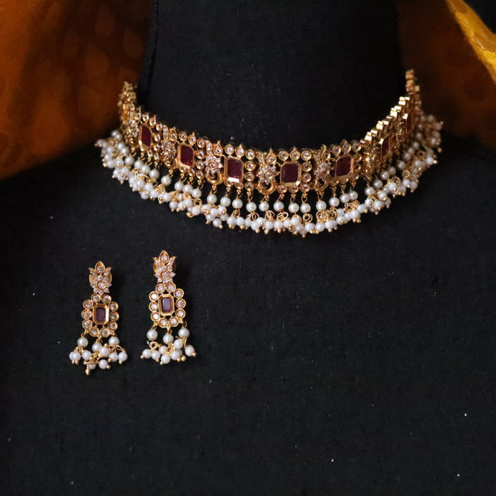 Antique choker necklace with earrings 15691136
