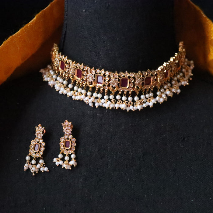 Antique choker necklace with earrings 15691136