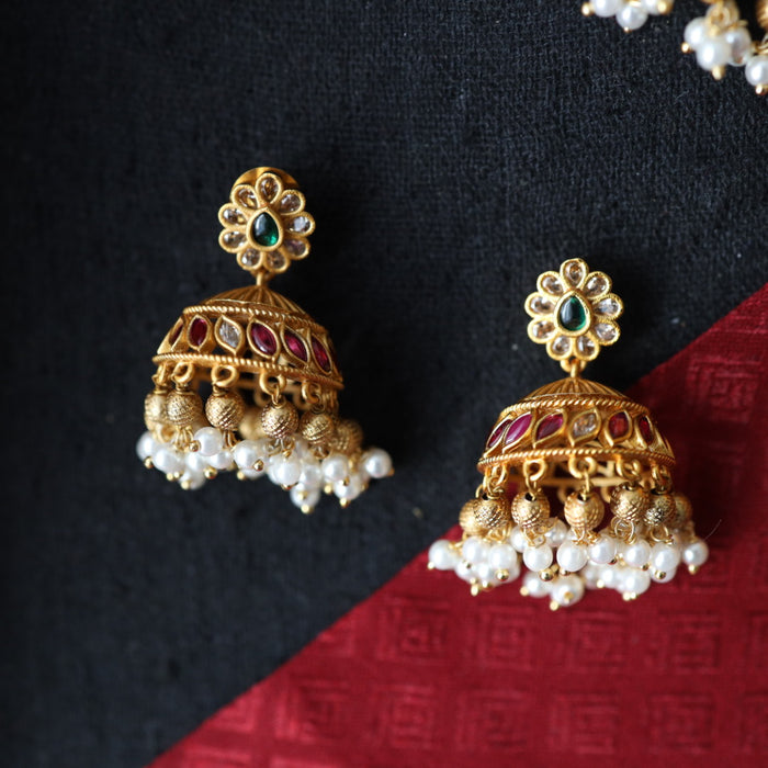 Antique choker necklace with jumka earrings 17708933