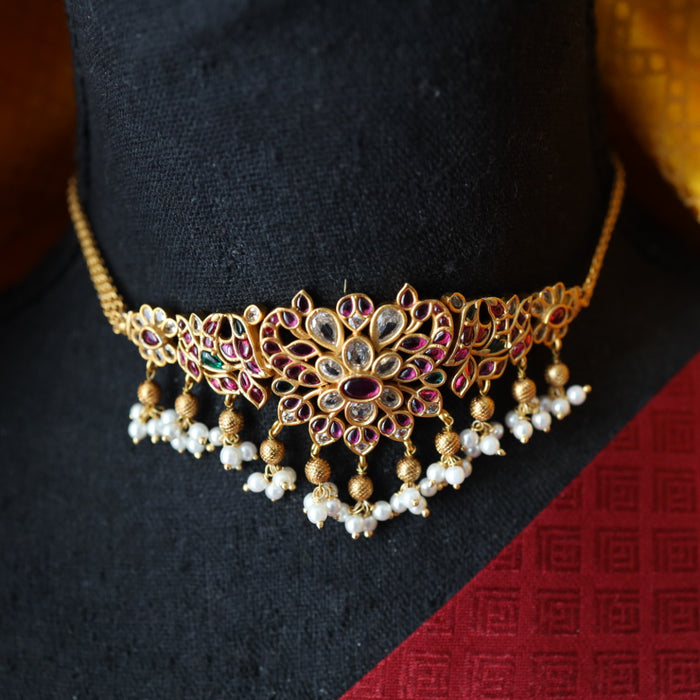 Antique choker necklace with jumka earrings 17708933