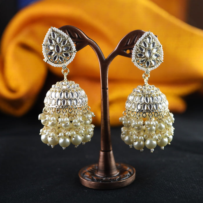Trendy pearl jumka earrings 1246644