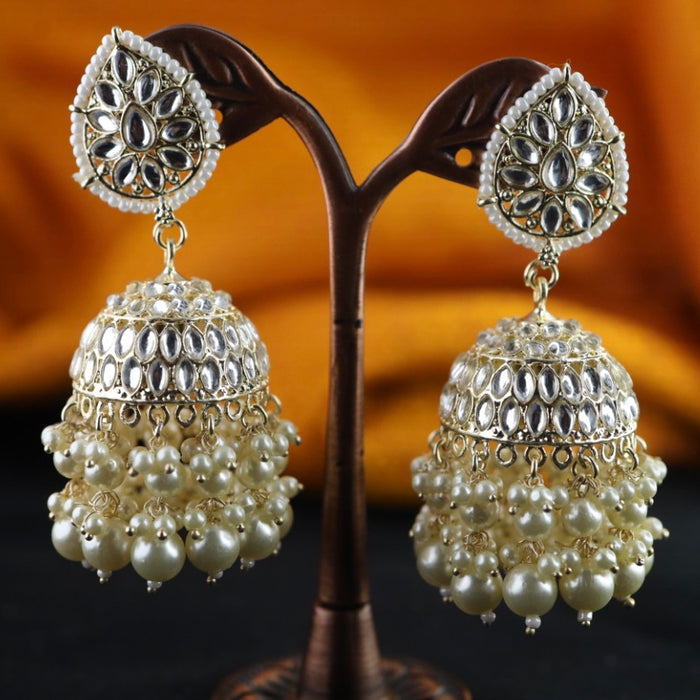 Trendy pearl jumka earrings 1246644