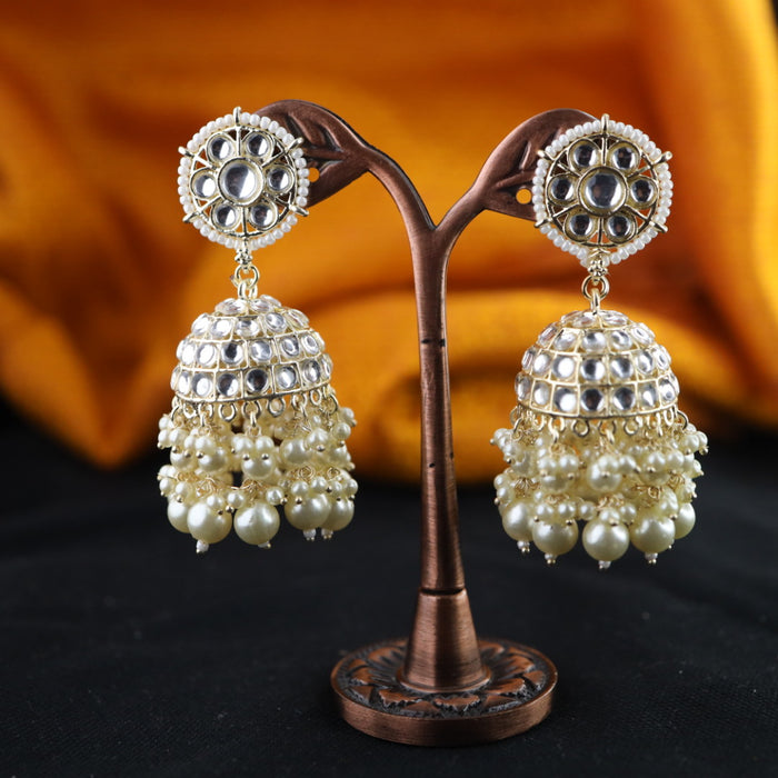 Trendy pearl jumka earrings 1246646