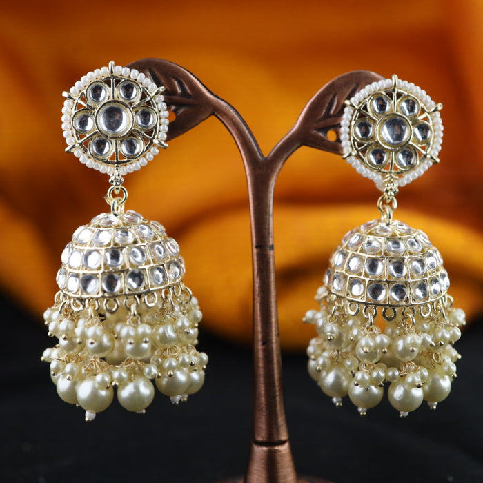 Trendy pearl jumka earrings 1246646
