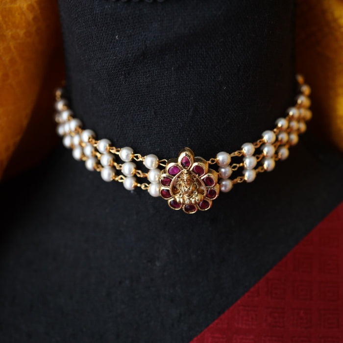 Padmini pearl choker necklace with earrings PAD0015