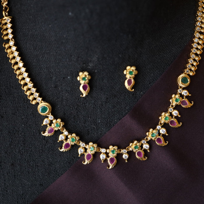 Antique short necklace with earring 14855789