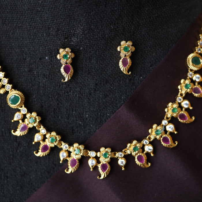 Antique short necklace with earring 14855789