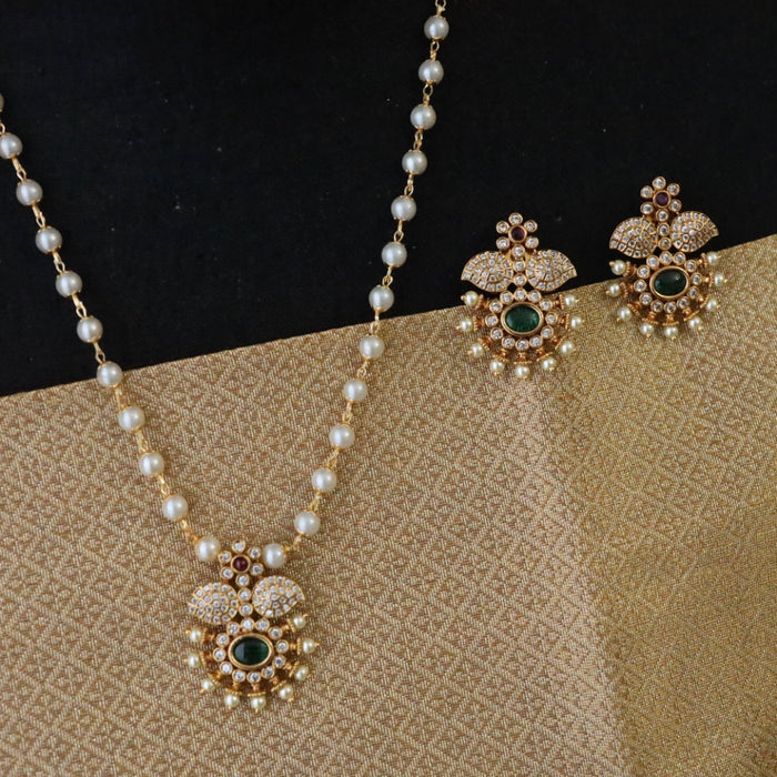 PADMINI pearl long necklace with studd earrings 14879