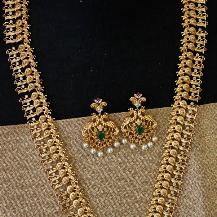 Antique long necklace with earrings 14878