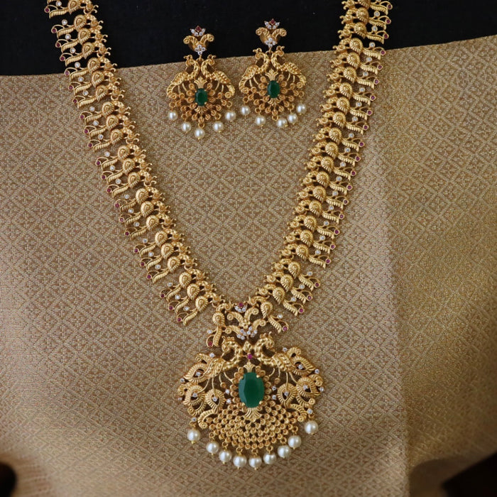 Antique long necklace with earrings 14878