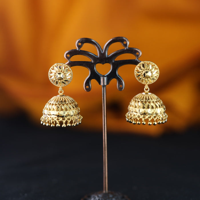 Heritage gold plated jumka earrings 1246744