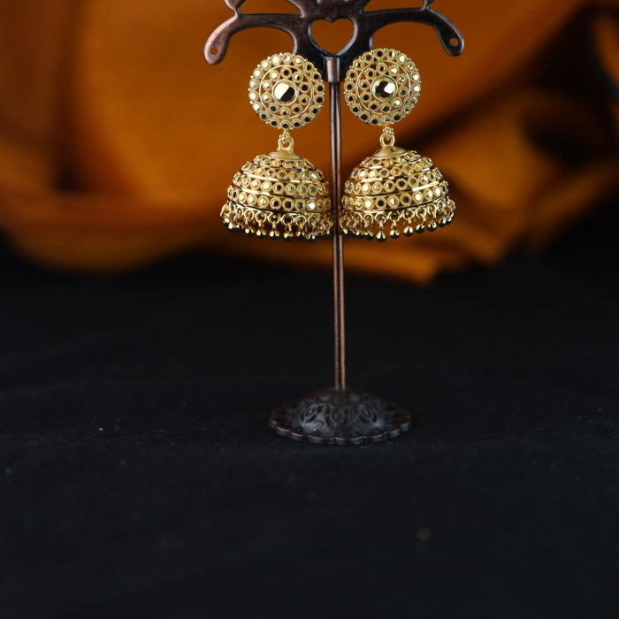 Heritage gold plated jumka earrings 1246745