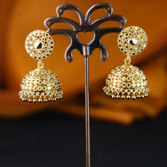 Heritage gold plated jumka earrings 1246745