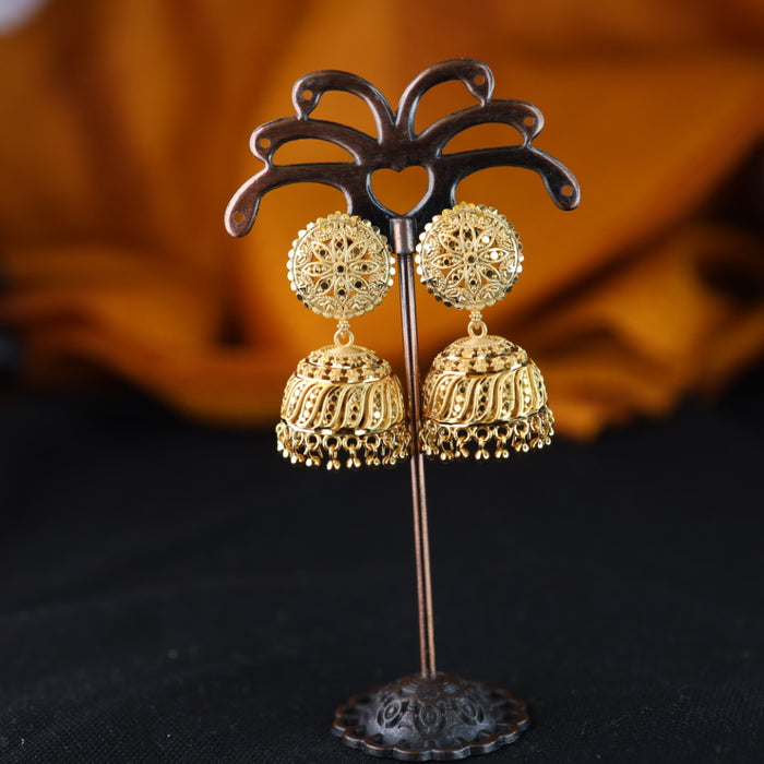 Heritage gold plated jumka earrings 1246746