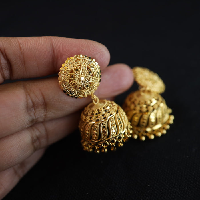 Heritage gold plated jumka earrings 1246746