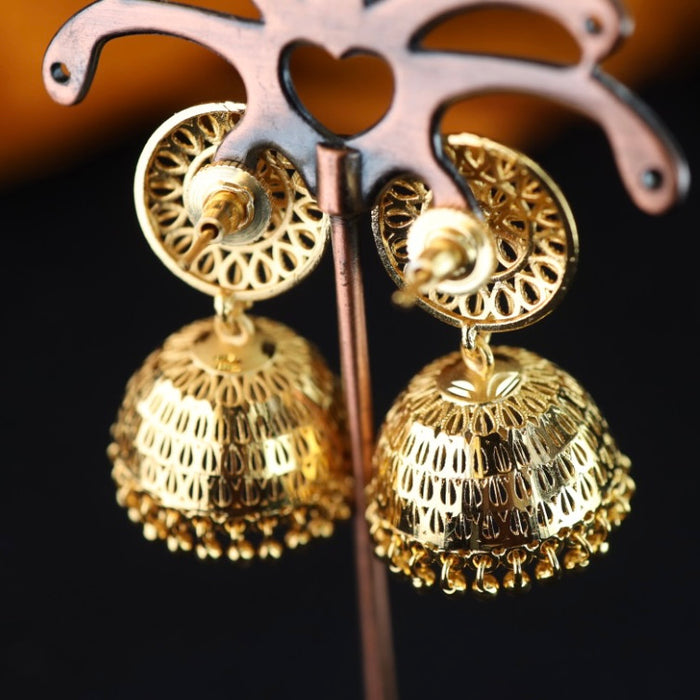 Heritage gold plated jumka earrings 1246747