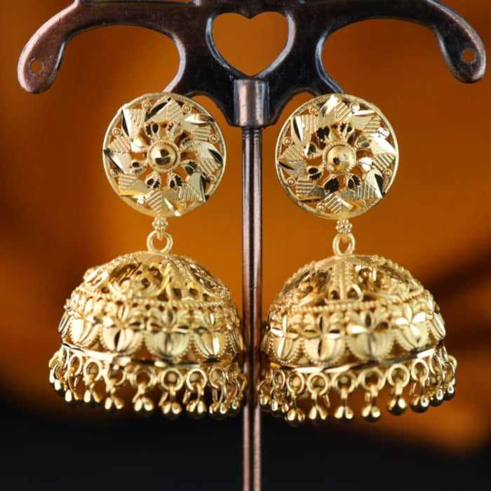 Heritage gold plated jumka earrings 1246748