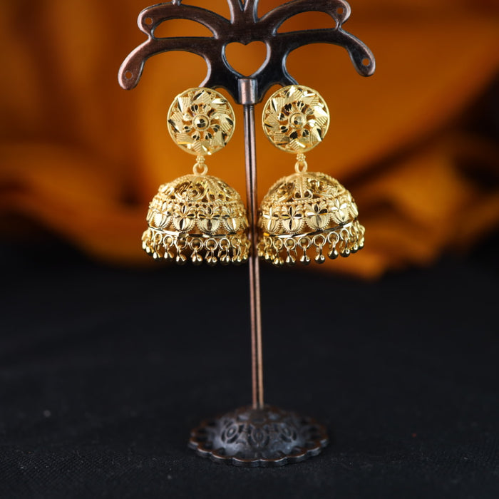 Heritage gold plated jumka earrings 1246748