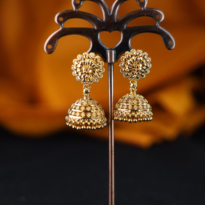 Heritage gold plated jumka earrings 1246749