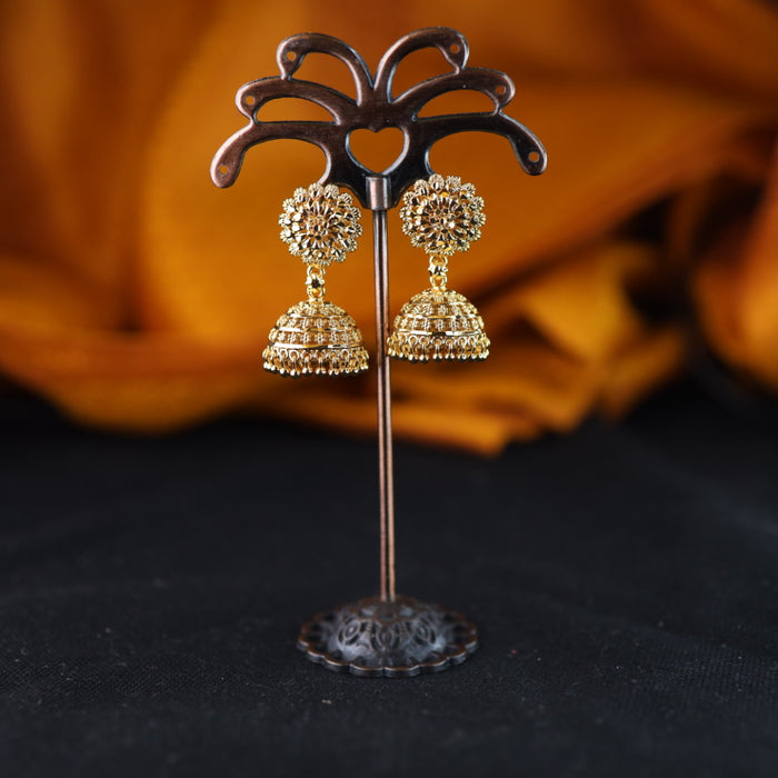 Heritage gold plated jumka earrings 1246749