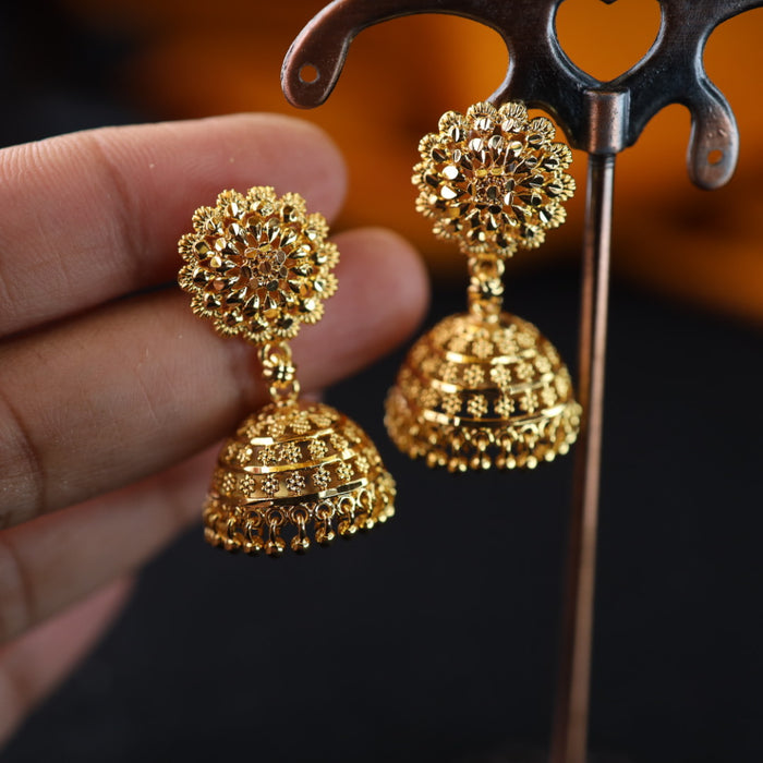 Heritage gold plated jumka earrings 1246749