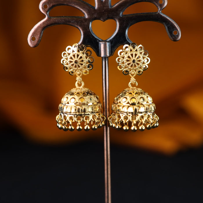 Heritage gold plated jumka earrings 1246750