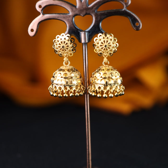 Heritage gold plated jumka earrings 1246750