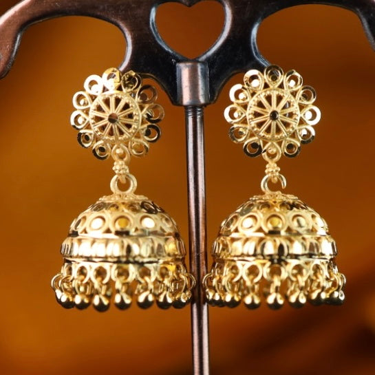 Heritage gold plated jumka earrings 1246750