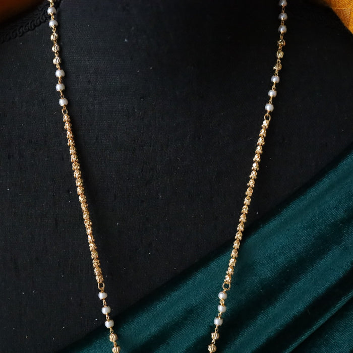 Heritage gold plated padakam long pearl chain 165681
